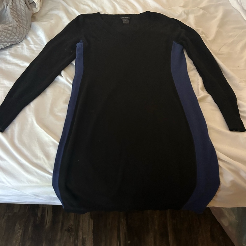 Ann Taylor Black and Blue Sweater Dress